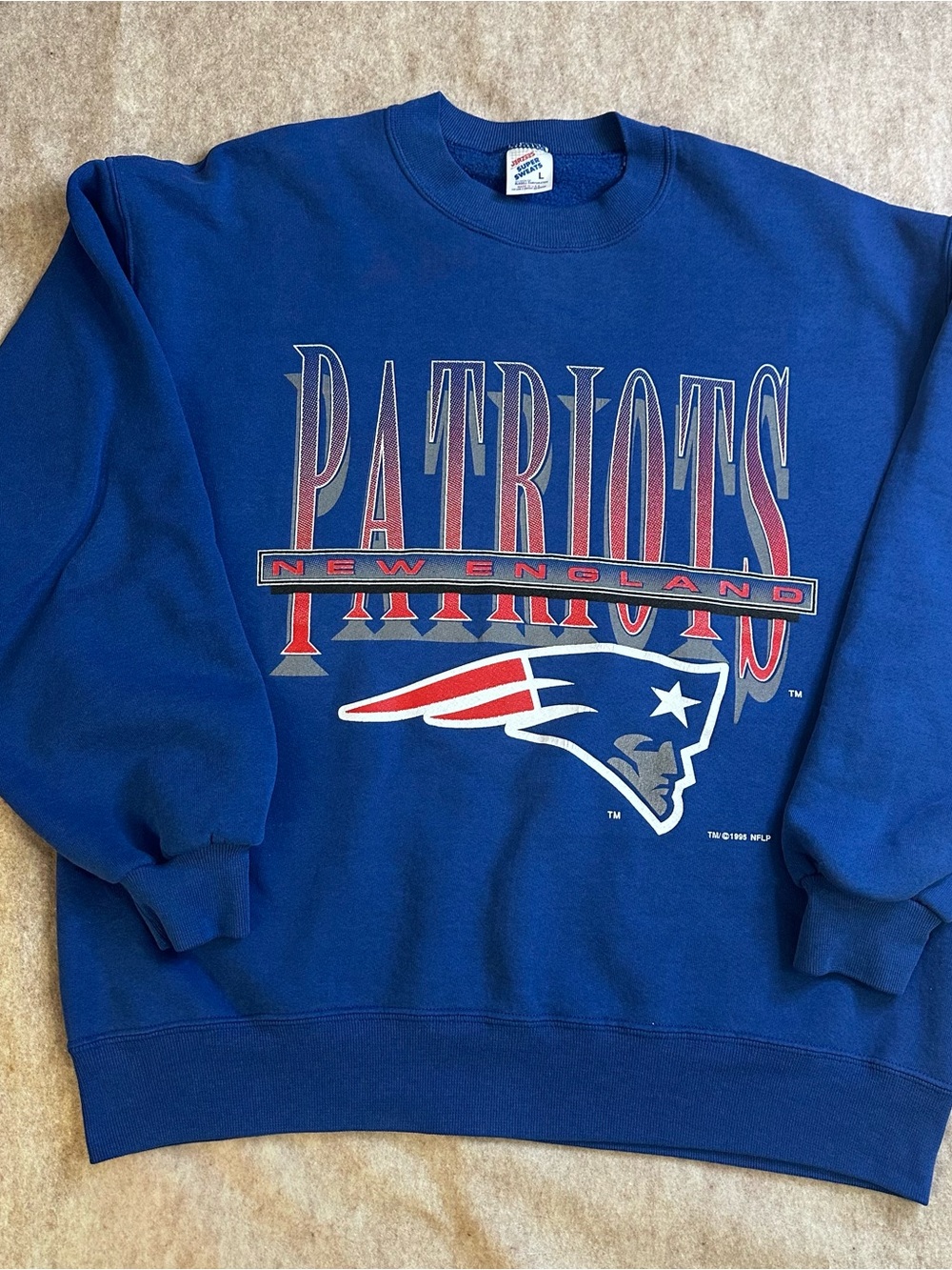 Vintage 99’s New England Patriots NFL Crewneck Royal Blue Sweatshirt
